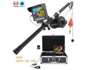 Aluminum alloy Underwater Fishing Video Camera Kit 6W IR LED Lights with 4.3 Inch HD DVR Recorder Color Monitor