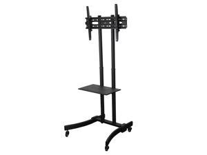 NavePoint Rolling TV Stand Mobile TV Cart Adjustable Height with Component Shelf 37-70