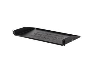 NavePoint Cantilever Server Shelf Vented Shelves Rack Mount 19" 1U Black 10" (250mm) deep