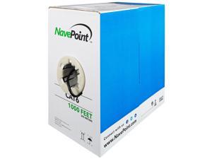 NavePoint CAT6 1000FT UTP CCA Cable Solid 23AWG Black 550MHz Network Ethernet Bulk Wire LAN NavePoint CAT6 1000FT UTP CCA Cable Solid 23AWG Black 550MHz Network Ethernet Bulk Wire LAN