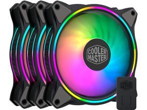 Cooler Master MasterFan MF120 Halo Duo-Ring Addressable RGB Lighting 120mm 3 Pack w/ 24 Independently-Controlled LEDS, Absorbing Rubber Pads, PWM Static Pressure for Computer Case & Liquid Radiator Cooler Master MasterFan MF120 Halo Duo-Ring Addressable RGB Lighting 120mm 3 Pack w/ 24 Independently-Controlled LEDS, Absorbing Rubber Pads, PWM Static Pressure for Computer Case & Liquid Radiator