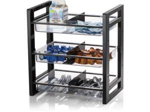Officemate Condiment Tower 3-Tray 15-3/5"Wx10-2/5"Lx17"H Black 28032 Officemate Condiment Tower 3-Tray 15-3/5"Wx10-2/5"Lx17"H Black 28032