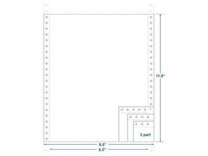 9-1/2 x 11 Carbonless 2-Ply White/White Computer Paper with Left & Right  Perforations (1700 Sheets per Case) 