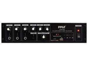 PyleHome - 240 Watt Public Address Power Amplifier with 70V Output & Mic Talkover, USB/SD Card MP3 Player, Built-in FM Radio & LED Display PyleHome - 240 Watt Public Address Power Amplifier with 70V Output & Mic Talkover, USB/SD Card MP3 Player, Built-in FM Radio & LED Display
