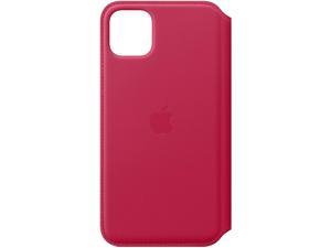 Apple Folio - Flip cover for mobile phone - leather - raspberry - for iPhone 11 Pro Max