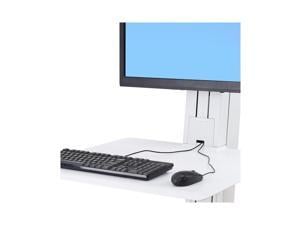 Ergotron 33-415-062 WorkFit-SR, 1 Monitor, Standing Desk Workstation (white), Sit-Stand Desk Attachment - Rear Clamp, Up to 24" Screen Size