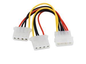 18AWG 8 inches  Power Supply IDE 4-pin Molex LP4 Male to 2 x Female  Power Splitter Cable