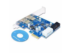 4 Port PCIE PCI-e to USB 3.0 (2 x Type A+ 20 Pin Internal) Expansion Card Hub Controller PCI Express Card Adapter w/ Molex Power 4 Port PCIE PCI-e to USB 3.0 (2 x Type A+ 20 Pin Internal) Expansion Card Hub Controller PCI Express Card Adapter w/ Molex Power