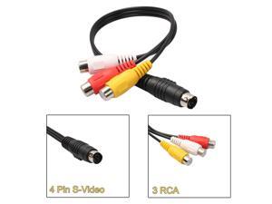 4 Pin S-Video to 3 RCA Female Adapter Cable for Laptop Computer Cable S-Video RCA Converter 4 Pin S-Video to 3 RCA Female Adapter Cable for Laptop Computer Cable S-Video RCA Converter