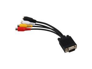 VGA to S Video 3 RCA Female Converter Composite AV TV Out Adapter Cable for PC Laptop Tablet Notebook VGA to S Video 3 RCA Female Converter Composite AV TV Out Adapter Cable for PC Laptop Tablet Notebook