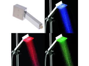 Temperature Sensor Handheld 9 LED Light 3 Color Changing Water Bathroom Shower Head Sprayer DS-A4