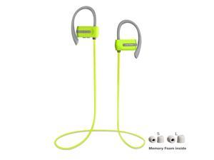 Tritina Sports Headphone in Ear - Sweatproof Bluetooth Earphones w/ Mic - Premium Comfortable Memory Form Earbuds - HD Stereo Noise Cancelling for Gym Fitness Running Workout - Green