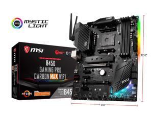 MSI B450 GAMING PRO CARBON MAX WIFI AM4 AMD B450 SATA 6Gb/s ATX AMD Motherboard MSI B450 GAMING PRO CARBON MAX WIFI AM4 AMD B450 SATA 6Gb/s ATX AMD Motherboard