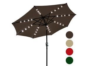 10x6 5 Ft Patio Umbrella W Solar Powered Led Light Tilt Garden Market Beach Newegg Com