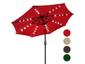 9' Outdoor Patio 32 LED Solar Powered Aluminium Umbrella Crank Tilt UV30+ 180g 9' Outdoor Patio 32 LED Solar Powered Aluminium Umbrella Crank Tilt UV30+ 180g