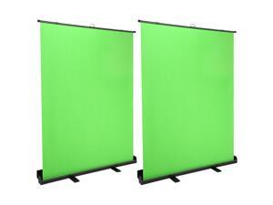 Yescom 2 Pack Collapsible Floor Standing Green Screen Nonwoven Background 5x7 Ft Photo