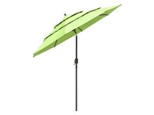 Yescom 9 Ft 3 Tier Patio Umbrella with Crank Handle Push to Tilt Aluminum Market Yard