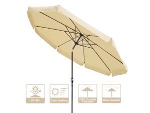 10Ft 8 Rib Outdoor Patio Umbrella Market Valance Crank Handle Push to Tilt Beach 10Ft 8 Rib Outdoor Patio Umbrella Market Valance Crank Handle Push to Tilt Beach
