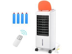 Yescom Evaporative Air Cooler 65W Portable Cooling Fan with Humidifier 3 Speeds  12H Timer Remote Control 2 Water Tanks  4 Ice Packs for Home Bedroom Office