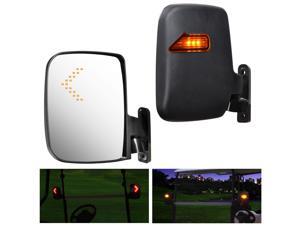 2pcs Universal Golf Cart Rear View Folding Side Mirror with LED Indicators for EZGO Club Car Yamaha 2pcs Universal Golf Cart Rear View Folding Side Mirror with LED Indicators for EZGO Club Car Yamaha