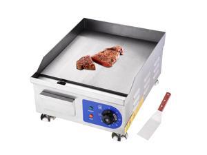 Commercial 1500W 14" Electric Countertop Griddle Stainless Steel Adjustable Temp Control Restaurant Commercial 1500W 14" Electric Countertop Griddle Stainless Steel Adjustable Temp Control Restaurant
