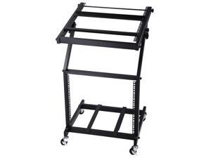 9U DJ Mixer Stand Adjustable Rack Mount Rolling Stage Cart Studio Music Show 9U DJ Mixer Stand Adjustable Rack Mount Rolling Stage Cart Studio Music Show