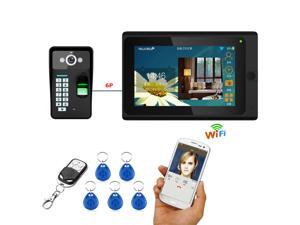 7'' Wired Wifi Fingerprint RFID Password Video Door Phone Doorbell Intercom Entry System with 1000TVL Outdoor Camera+ Remote 7'' Wired Wifi Fingerprint RFID Password Video Door Phone Doorbell Intercom Entry System with 1000TVL Outdoor Camera+ Remote
