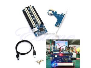 PCI-E Express X1 to Dual PCI Riser Extend Adapter Card With USB 3.0 Cable 2.6 FT Z09 Drop ship PCI-E Express X1 to Dual PCI Riser Extend Adapter Card With USB 3.0 Cable 2.6 FT Z09 Drop ship