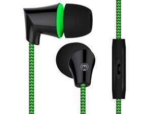 hypergear sound wavez earphones, inline microphone for handsfree calls & music, comfortfit ear gels blocks out noise/seal in sound, tanglefree braided cable,10mm neodymium & precision bass green hypergear sound wavez earphones, inline microphone for handsfree calls & music, comfortfit ear gels blocks out noise/seal in sound, tanglefree braided cable,10mm neodymium & precision bass green