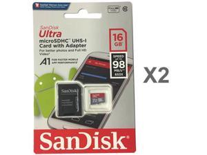SanDisk 16GB microSDHC Class 10 SDSQUAR-016G-GN6MA Memory Card Retail (2 Pack) SanDisk 16GB microSDHC Class 10 SDSQUAR-016G-GN6MA Memory Card Retail (2 Pack)