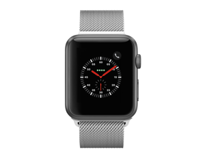 silver milanese loop with space grey watch