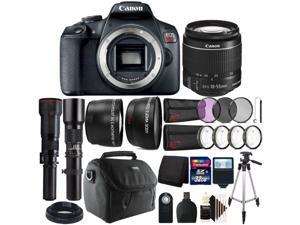 Canon EOS Rebel T7 241MP Digital SLR Camera with 1855mm  500mm  6501300mm Lens Accessory Kit