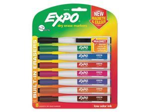 Magnetic Dry Erase Fine Marker With Eraser 8/Pkg-Assorted Magnetic Dry Erase Fine Marker With Eraser 8/Pkg-Assorted