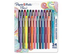 Paper Mate 1978998 Point Guard Flair Bullet Point Stick Pen, Assorted Colors, .7Mm, 24/Set