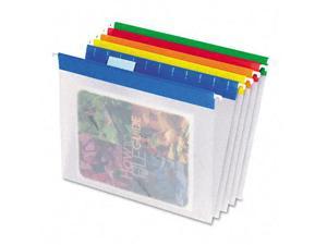 EasyView Poly Hanging File Folders 1/5 Tab Letter Assorted Colors 25/Box