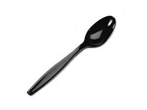Plastic Cutlery Heavyweight Teaspoons Black 1000/Carton