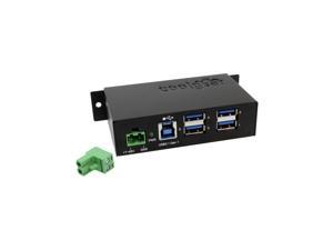 Coolgear USB 3.1 4 Port Metal Hub w/DIN Rail Clip & ESD Surge Protection