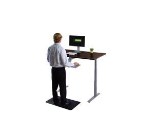 RISE UP dual motor electric standing desk 60x30" black desktop premium ergonomic adjustable height sit stand up home office computer desk table motorized powered modern furniture small standup table