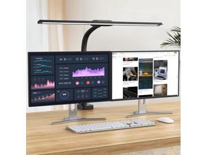 LED Desk Lamp 24W Architect Desk Lamp with Clamp 31.5 Wide Office Light 1800LM Large Bright Desk Lights with Auto Dimming 5 Color Modes Timer Tall Desk Lamps for Home Office