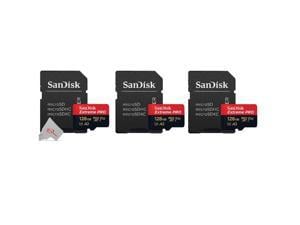 SanDisk Extreme Pro Memory Card 128GB Micro SDXC UHS-I U3 A2 V30 Micro SD Card with Adapter x3