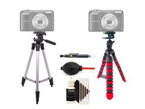Tall Tripod + Flexible Tripod + Lens Pen + Dust Blower + 3pc Cleaning Kit Tall Tripod + Flexible Tripod + Lens Pen + Dust Blower + 3pc Cleaning Kit