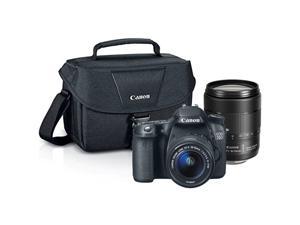 Canon EOS 70D 20.2MP DSLR Camera with 18-55 IS STM Lens , 18-135mm USM Lens and Camera Case