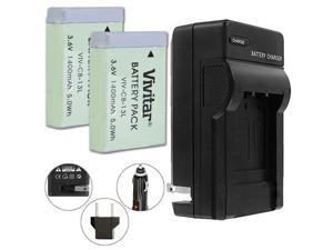 Vivitar Battery Charger + Two NB-13L Replacement Battery for Canon NB-13L Battery for Canon PowerShot G5 X, G7 X, G7 X Mark II, G9 X, G9X Mark II, SX720 HS