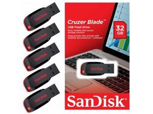 Lot of 5 SanDisk 32GB Cruzer Blade USB Thumb Pen Flash Drive Memory Stick SDCZ50