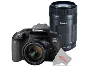 Canon EOS 800D Rebel T7i 24.2MP DSLR Camera with Canon 18-55mm + Canon 55-250 IS II Lens Canon EOS 800D Rebel T7i 24.2MP DSLR Camera with Canon 18-55mm + Canon 55-250 IS II Lens