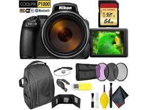 Nikon COOLPIX P1000 Digital Camera + 64GB Memory Card Extreme Kit Intl Model Nikon COOLPIX P1000 Digital Camera + 64GB Memory Card Extreme Kit Intl Model