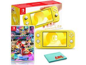 Nintendo Switch Lite (Yellow) Bundle with Mario Kart 8 and 6Ave Fiber Cloth