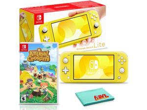 Nintendo Switch Lite (Yellow) Bundle with Animal Crossing + 6Ave Fiber Cloth