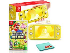 Nintendo Switch Lite (Yellow) Bundle with Super Mario Bros. U and 6Ave Cloth