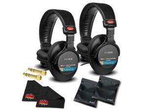 Sony MDR-7506 Headphones Professional Headphones (2 Pack) Bundle with 1 Year Extended Warranty
